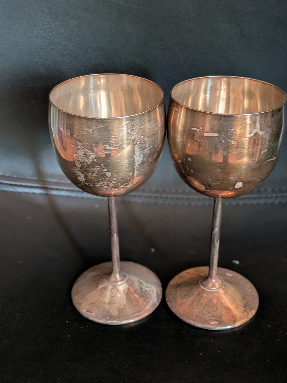 Vintage Silver Plated Wine Goblets - Set of 2